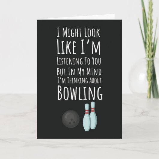 Grappige Bowler Kaarten Bowling Strike League Bal (Voorkant)