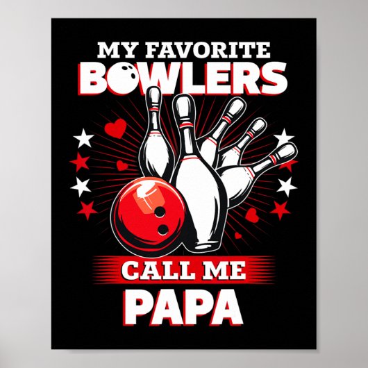Grappige bowler Mijn favoriete bowler roept me op Poster (Voorkant)