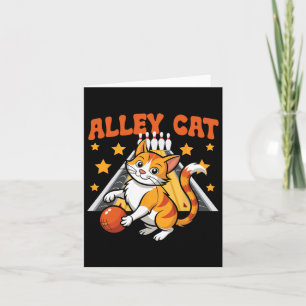 Grappige Bowling Cat Pun Alley Cat Kaart