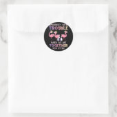 Grappige Bowling Flamingo Ronde Sticker (Tas)
