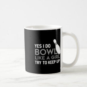 Grappige Bowling Girl Speler Spel Bowler Enthusias Koffiemok