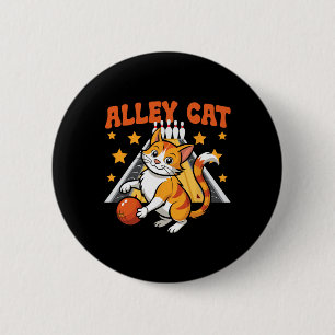 Grappige Bowling Kat Grappige Bijnamen Steeg Kat Ronde Button 5,7 Cm