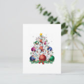 grappige bowling kerstboom licht xmas sport liefde kaart (Staand voorkant)