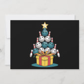 Grappige Bowling Kerstboom Lichtjes Kerst Geschenk Feestdagenkaart (Voorkant)