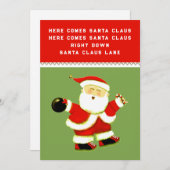 Grappige Bowling Kerstmis Feestdagenkaart (Voorkant / Achterkant)