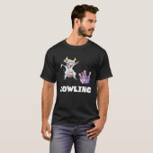 Grappige Bowling Koe Bowling Pin Strike Bowling Te T-shirt (Voorkant volledig)