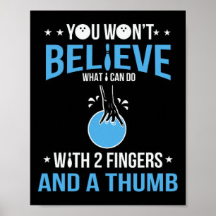 Grappige bowling kunst voor mannen vrouwen bowler poster
