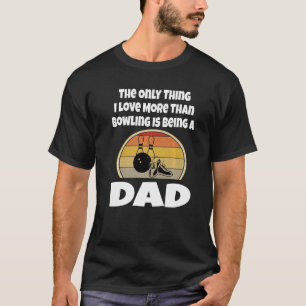 Grappige Bowling Papa Bowler Vader Retro Sunset Ba T-shirt
