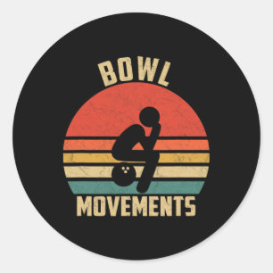 Grappige Bowling Retro Bowl Bewegingen Bowlers Ronde Sticker