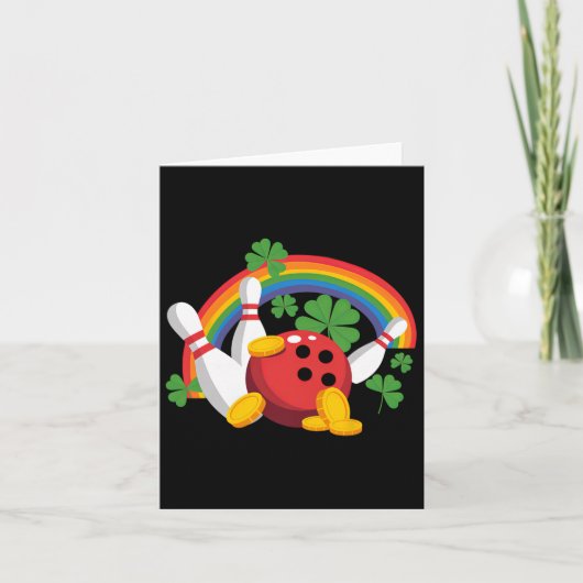 Grappige Bowling Shamrock Leprechaun St Patrick's Kaart (Voorkant)