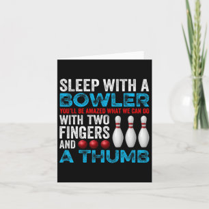 Grappige bowling slaap met een bowler pun sport kaart