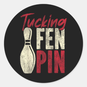 Grappige Bowling Tucking Fen Pin Ronde Sticker