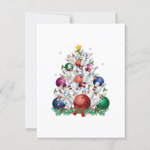 grappige bowlingkerstboom light xmas sport liefde kaart