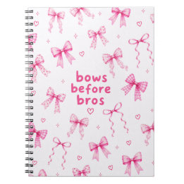 Grappige Bows Before Bros Roze Lint Coquette Cadea Notitieboek
