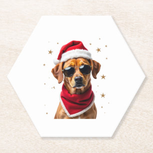 Grappige Boxer Hond Kerstverlichting Kerst Outfit Kartonnen Onderzetters