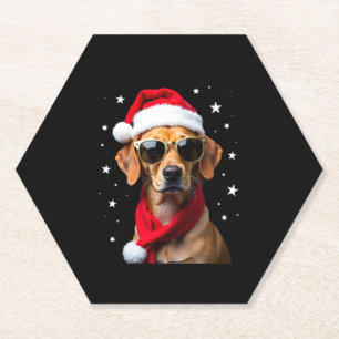 Grappige Boxer Hond Kerstverlichting Xmas Outfit P Kartonnen Onderzetters