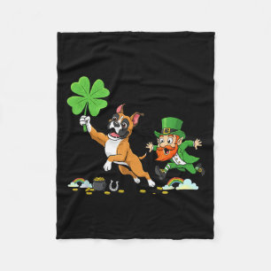 Grappige boxer hond klaver st patricks dag vrouwen fleece deken