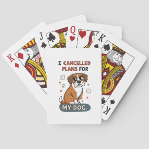Grappige Boxer Hond Quote Cartoon Illustratie Pokerkaarten