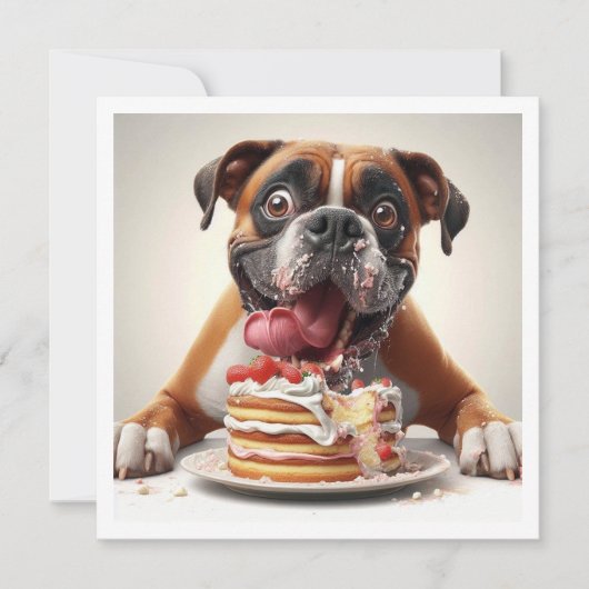 Grappige Boxer kaart, Boxer Verjaardag uitnodiging (Voorkant)