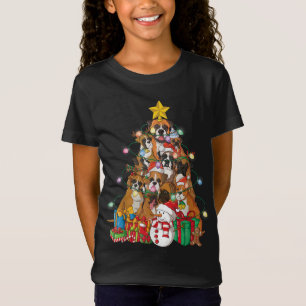 Grappige Boxer Kerstboom Hond Kerstmis Gift T-shirt