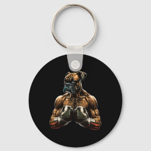 Grappige Boxing Boxer Dog Gifts voor Mannen Jongen Sleutelhanger