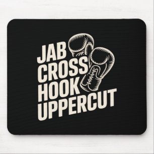 Grappige Boxing Gym Jab Cross Hook Uppercut voor V Muismat