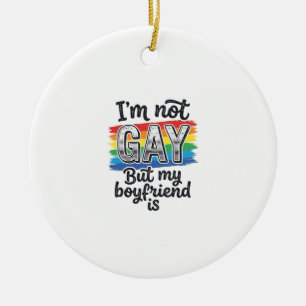 Grappige Boyfriend Pride Vintage Graveer Shirt Des Keramisch Ornament