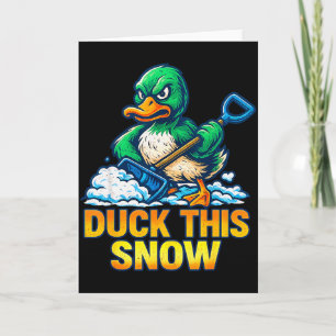 Grappige Boze Eend Winter Spreuk Sneeuw Scheppen S Kaart