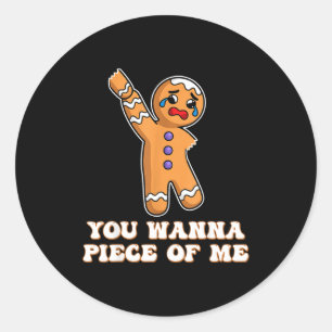 Grappige Boze Gemberkoek Man Jij Bent Een Ece Van Ronde Sticker