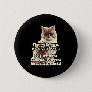 Grappige boze kat meme voor kat personen kat liefh ronde button 5,7 cm