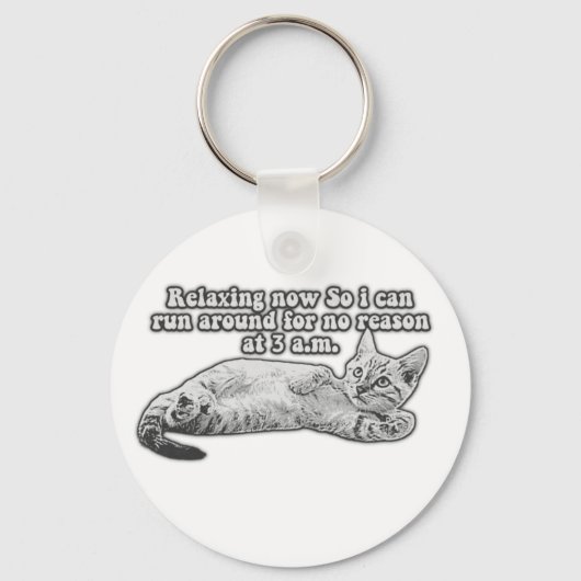 Grappige boze kat meme voor katten personen & katt sleutelhanger (Voorkant)