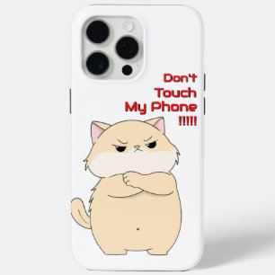 Grappige boze kat raak mijn telefoon niet aan  iPhone 15 pro max hoesje