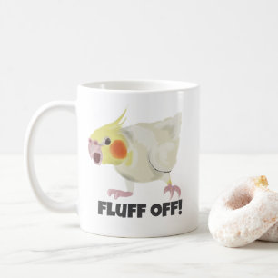 Grappige Boze Lutino Cockatiel Fluff Off Huisdier Koffiemok
