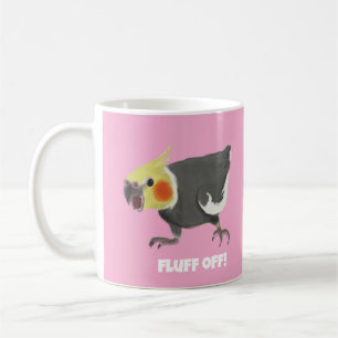 Grappige Boze Normale Grijze Koketiel Fluff Off Koffiemok