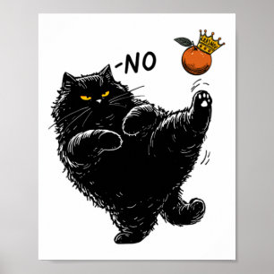 Grappige boze zwarte kat die geen koningen is in A Poster