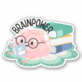 Grappige Brainpower Waterdicht Sticker (Voorkant)