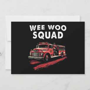 Grappige brandweerman Art Fire Truck brandweerman Kaart