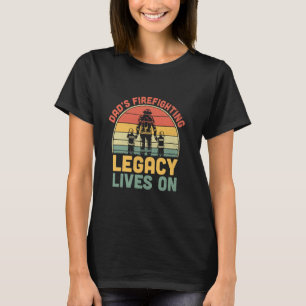 Grappige brandweerman Dad Retro Fire T T-shirt