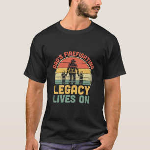 Grappige brandweerman Dad Retro Fire T T-shirt