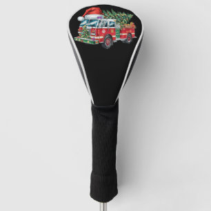 Grappige brandweerwagen Kerstman hoed Kerstboom Li Golfheadcover