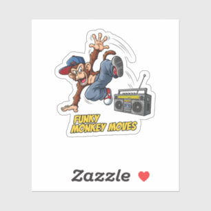 Grappige Breakdance Aap Hip-Hop Dans Sticker