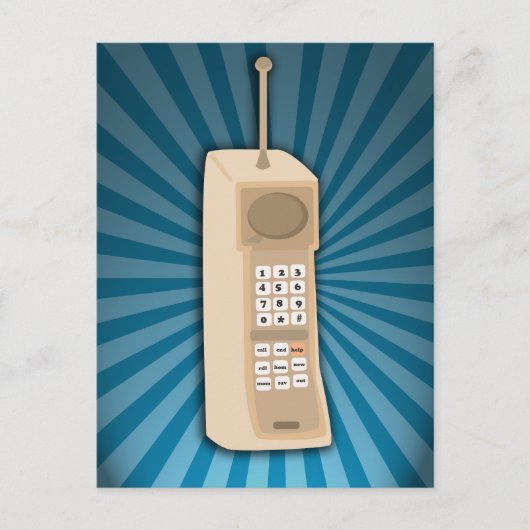 Grappige Brick Cell Phone Briefkaart (Voorkant)