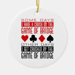 Grappige Bridge Player Club verpletterd spel van b Keramisch Ornament