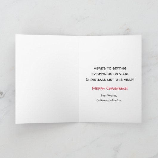 Grappige brief aan Santa Treadmill wijnglazen houd Feestdagen Kaart (Binnen)