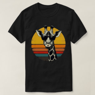 Grappige Bril Giraffe Vintage Afrikaans Dier T-shirt