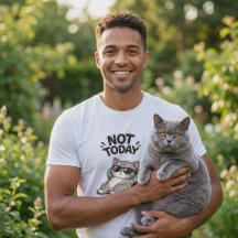 Grappige Britse Korthaar Kat Niet Vandaag T-Shirt