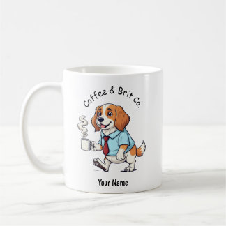 Grappige Brittany Spaniel Hond Zakelijke Pak Koffi Koffiemok