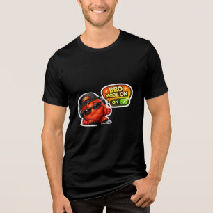 Grappige Bro Modus Aan T-Shirt Mooie Geanimeerde