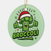 Grappige Broccoli Kerst Kinder Peuter Xmas Keramisch Ornament (Links)