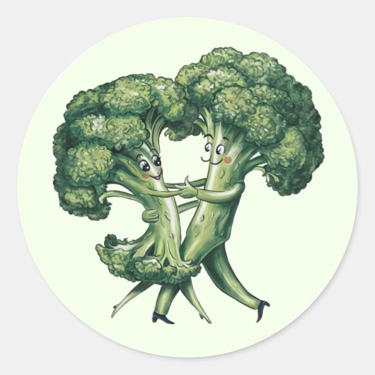 Grappige broccoli-Stickers Ronde Sticker (Voorkant)